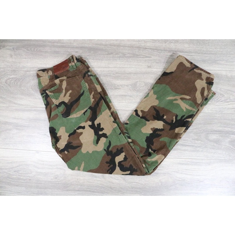 Polo Ralph Lauren Camo Corduroy Pants Prospect Straight Slim Stretch Men’s 36x32